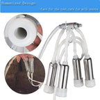 electric milking machine 1440rmp pulsation vacuum pump milker for livestock farm automatic cow goat milking suction machine with 25l/6.6gallon stainless steel bucket 110v