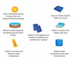 4 pack noair blue 54" heat squares s-1254 solar swimming pool heating tarp