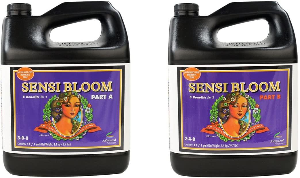 advanced nutrients ph perfect sensi bloom part a &amp; b soil amendments, 4 l