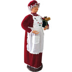 58 in. Christmas Dancing Mrs. Claus with Apron and Gift Sack