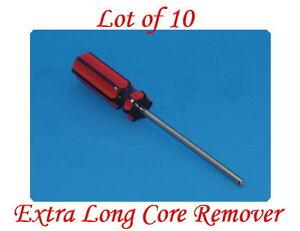 Lot of 10 Extra Long Valve Stem Core Remover Tire Repair Tool Red & Black Handle