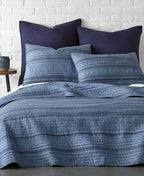 Levtex Home - Tolteca Quilt Set - Twin Quilt + One Standard Pillow Sham - Tribal Stripe - Navy and Blue - Quilt (68x86in.) and Pillow Shams (26x20in.) - Cotton Fabric