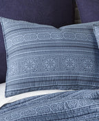 Levtex Home - Tolteca Quilt Set - Twin Quilt + One Standard Pillow Sham - Tribal Stripe - Navy and Blue - Quilt (68x86in.) and Pillow Shams (26x20in.) - Cotton Fabric