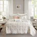 Home Essence Desiree 6 Piece Cotton Percale Quilted Coverlet Bedding Set