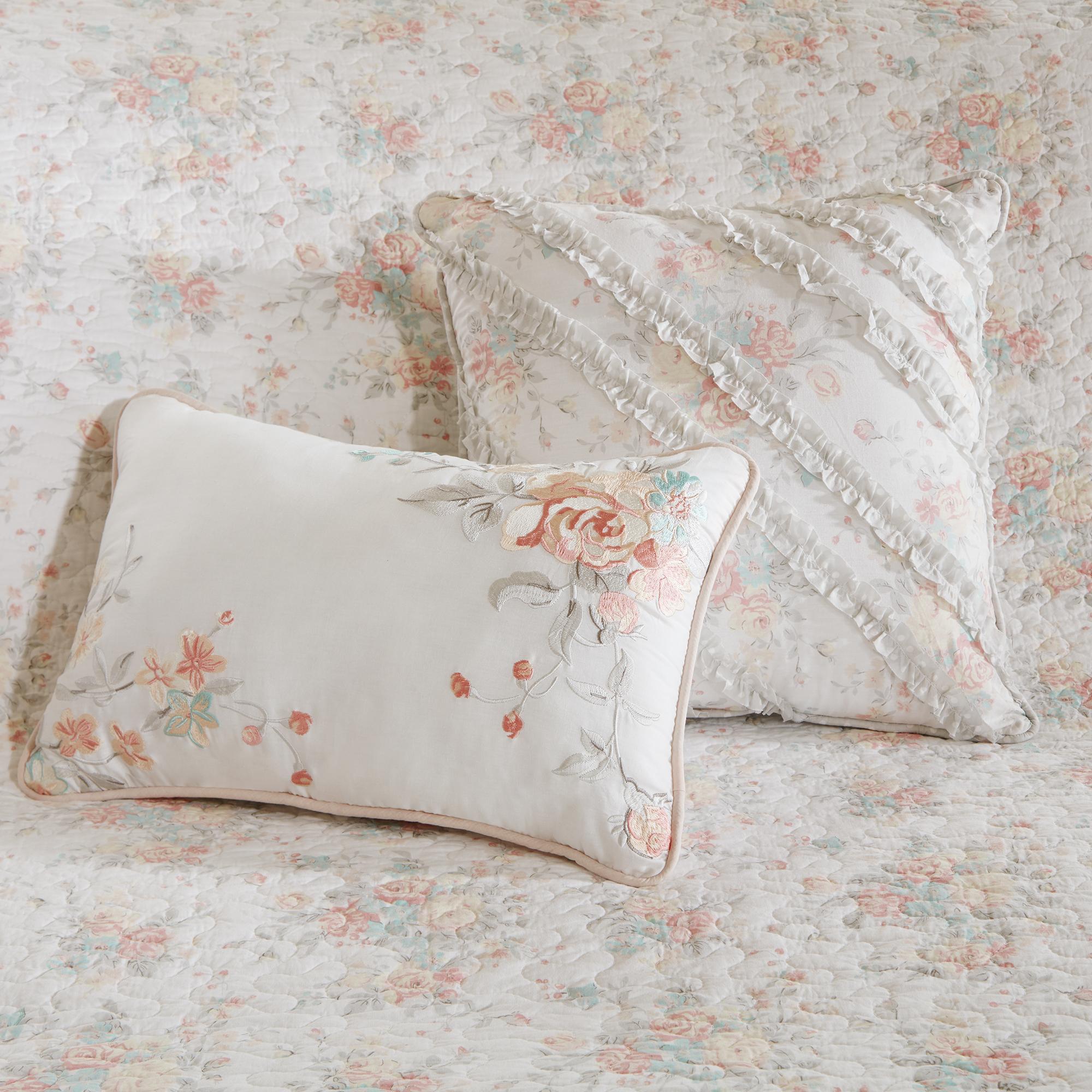 Home Essence Desiree 6 Piece Cotton Percale Quilted Coverlet Bedding Set