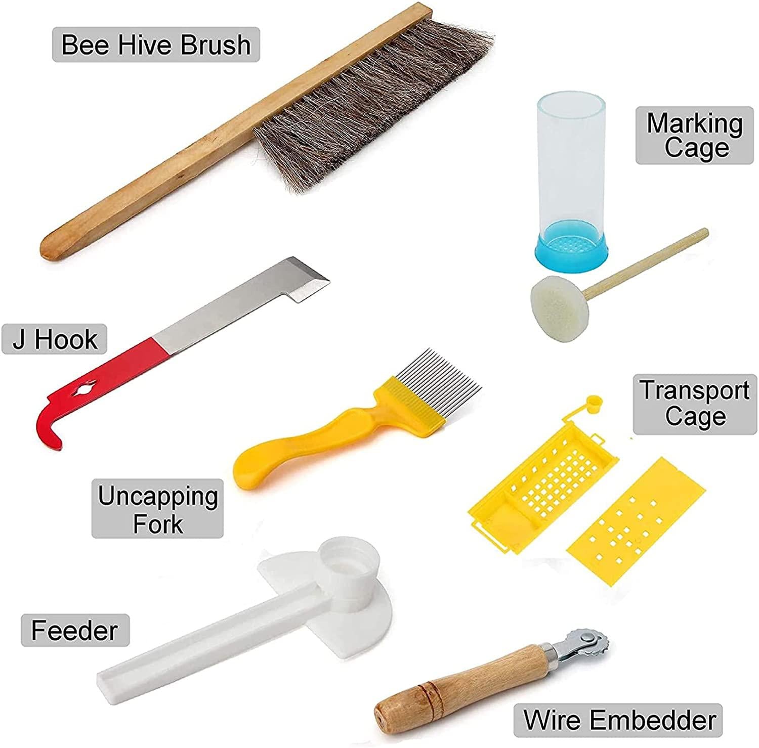 gifhome beekeeping supplies 10 pcs beekeeping tools kit - deluxe beekeeper starter kit- bee smoker set with beekeeping grip necessary