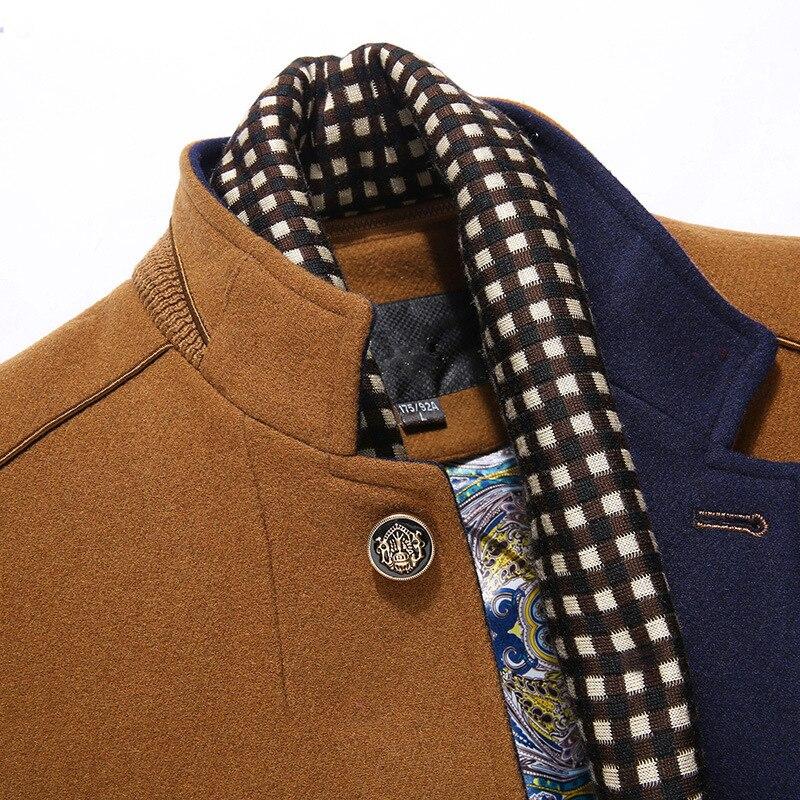 Classic Men's Wool Long Slim Fit Trench Coat