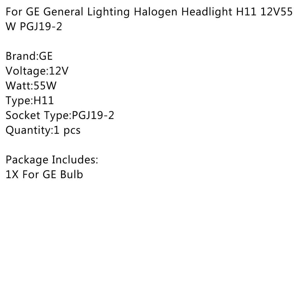 For GE General Lighting Halogen Headlight 53110 H11 12V55W PGJ19-2 Generic