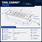 72 inch Tool Chest Tool Box Mobile 15 Drawer Stora3 Upper Cabinet Power Outlet SS-Pegboard with Wheels Lock Key LocSystem Drawer Liners for GaraWarehouse Repair Shop