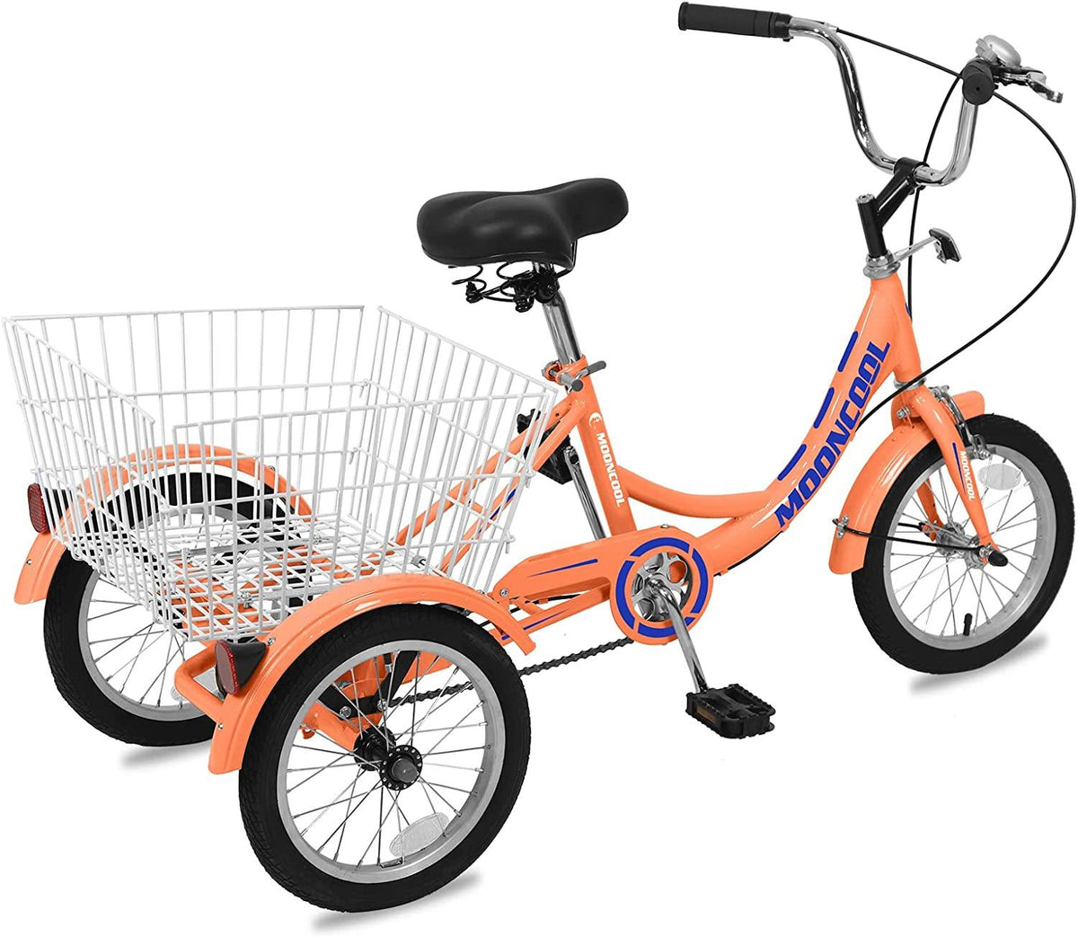 ABORON 16 inch Tricycle Trike Bike, 3 Wheel Bikes, Three-Wheeled Bicycles with Adjustable Height and Rear Basket for Beginner Riders Boys Girls