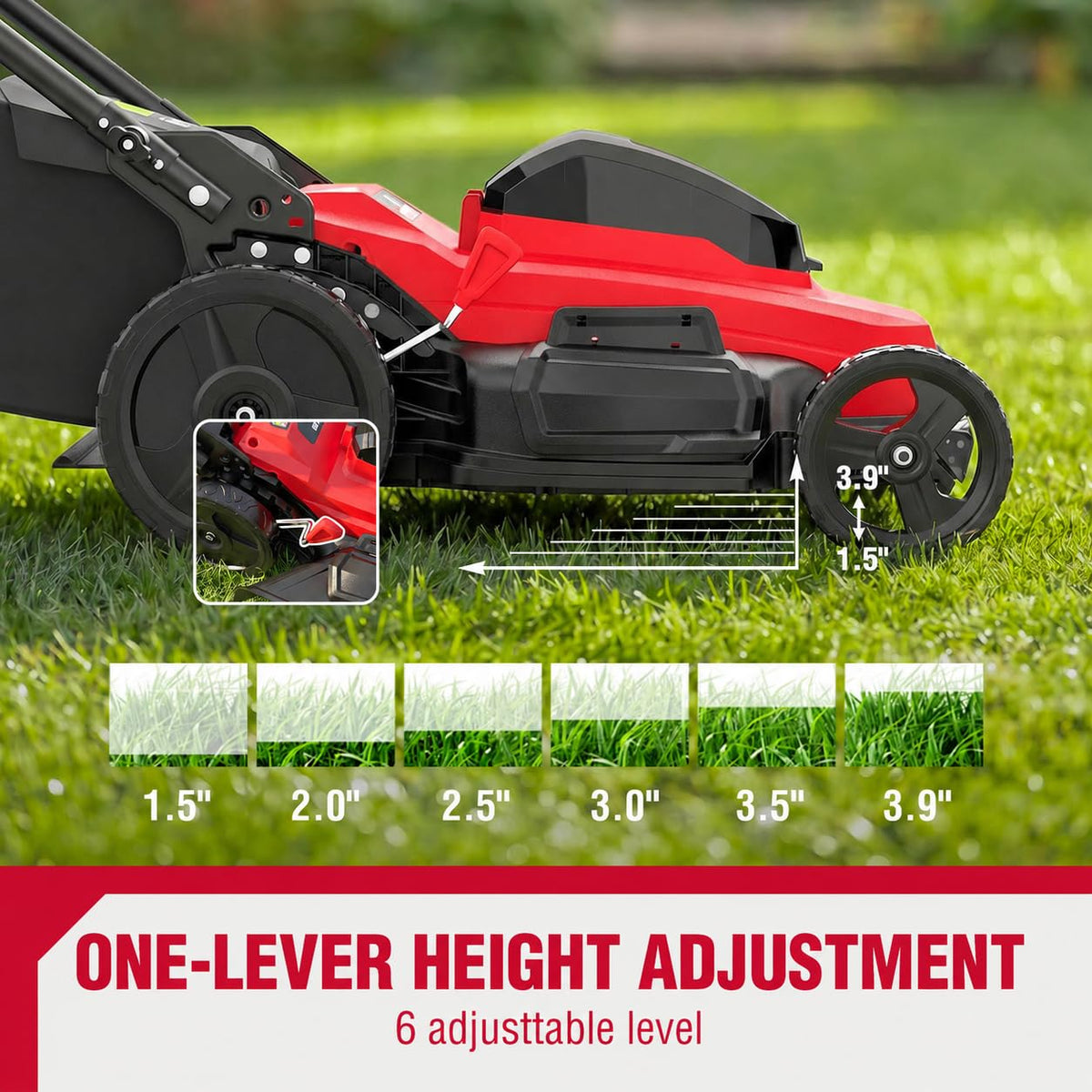 20" Self Propelled Cordless Lawn Mower,40V 2x4.0 Ah Battery Lawn Mower with Dual Battery Slots &amp; Steel Deck, 3-in-1 Walk-Behind Mower (Bagging/Mulching), Space Saving Foldable