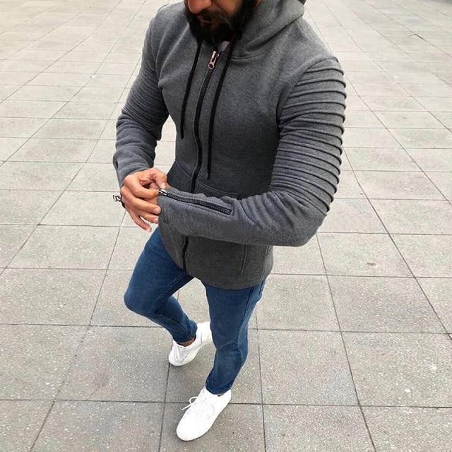 New Men's Zipper Long Sleeve Hoodies