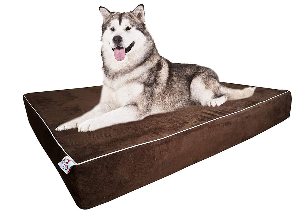 OnePet-TwoPet LarDog Bed Pillow Extra Big Pet Orthopedic Dual Layer Memory Foam | Therapeutic for Arthritis Dysplasia | Washable Cover 44x35x6