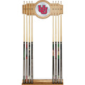 University of Utah 30 in. Wooden Billiard Cue Rack with Mirror