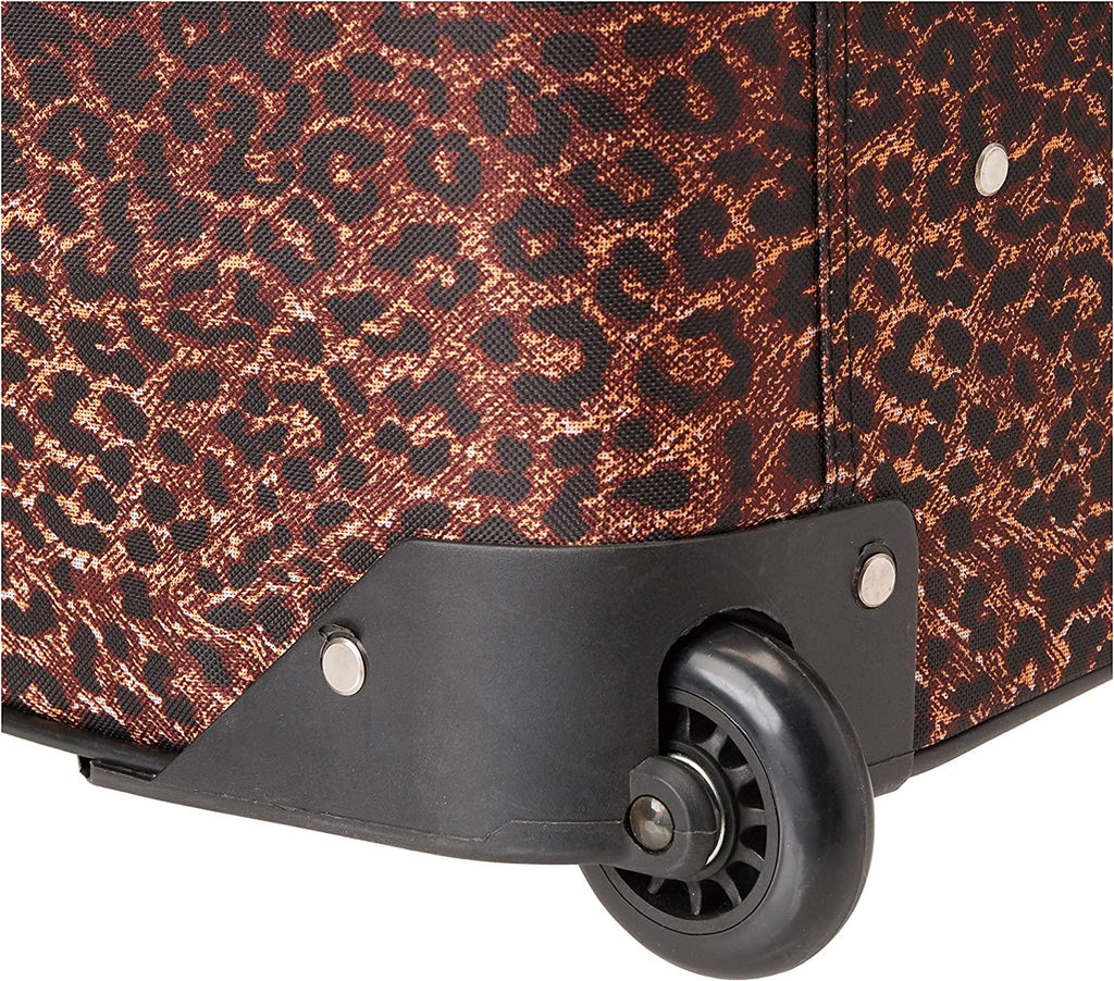 Vara Softside 3-Piece Upright Luggage Set, Pink Leopard, (20/22/28)