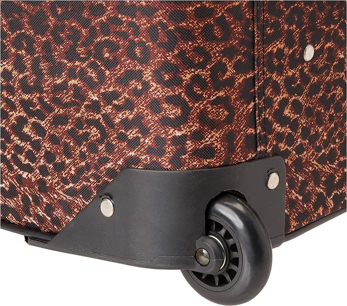 Vara Softside 3-Piece Upright Luggage Set, Pink Leopard, (20/22/28)