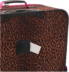 Vara Softside 3-Piece Upright Luggage Set, Pink Leopard, (20/22/28)
