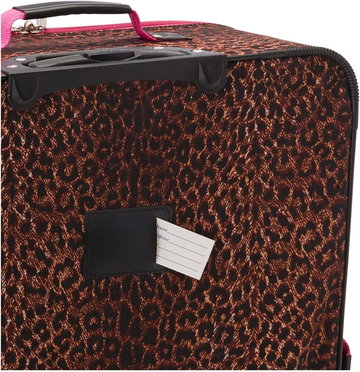 Vara Softside 3-Piece Upright Luggage Set, Pink Leopard, (20/22/28)
