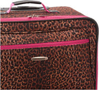 Vara Softside 3-Piece Upright Luggage Set, Pink Leopard, (20/22/28)