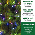 7.5 ft. Carmel Pine Slim Artificial Christmas Tree with Multi-Color LED String Lighting