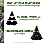7.5 ft. Carmel Pine Slim Artificial Christmas Tree with Multi-Color LED String Lighting