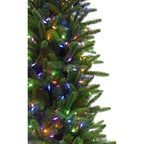 7.5 ft. Carmel Pine Slim Artificial Christmas Tree with Multi-Color LED String Lighting