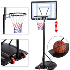 Easyfashion 7.2 to 9.2 Ft. Height-Adjustable Basketball Hoop, Black