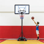 Easyfashion 7.2 to 9.2 Ft. Height-Adjustable Basketball Hoop, Black