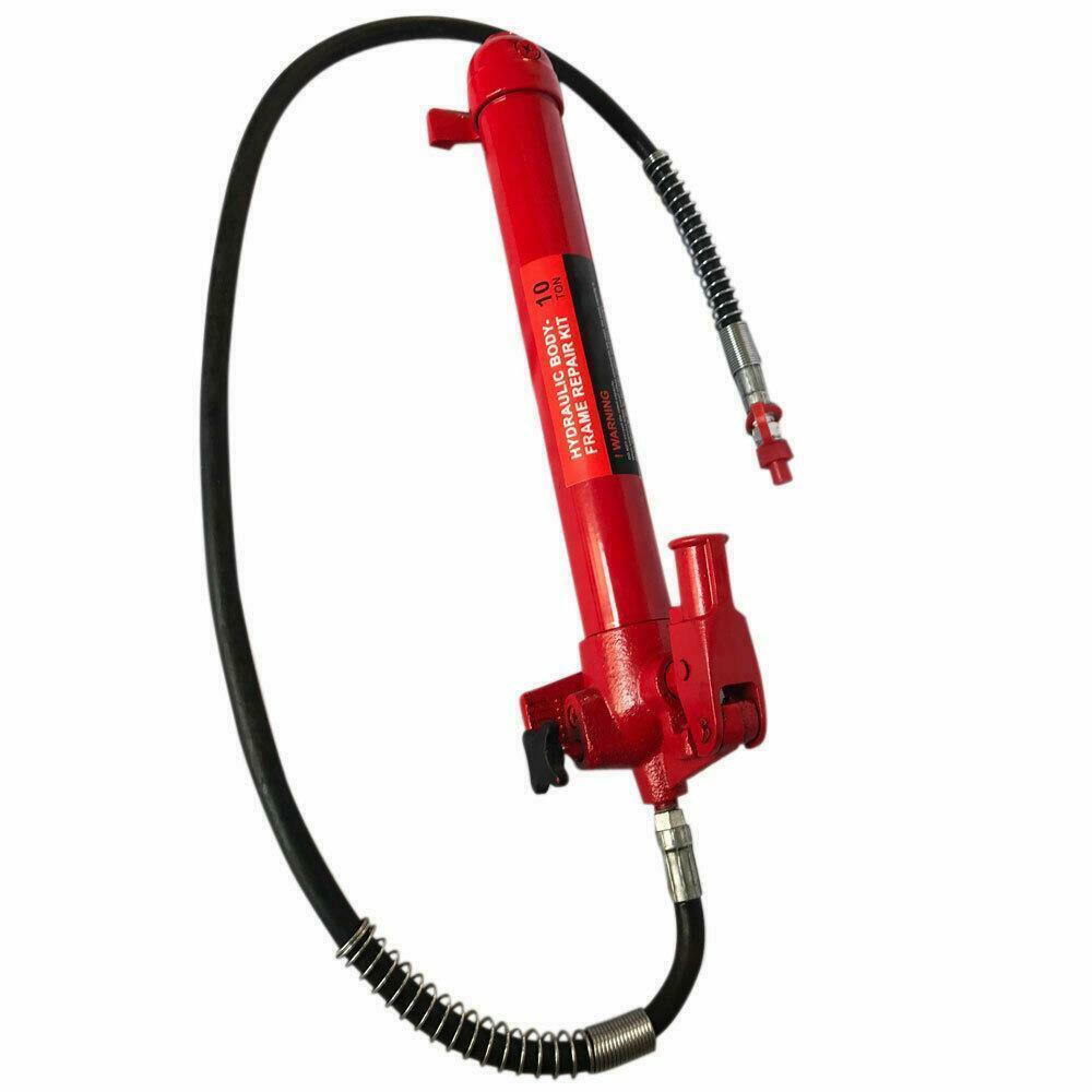 10 TON PORTA POWER HYDRAULIC JACK BODY FRAME REPAIR SET TOOLS RED