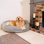 Personalized Majestic Pet Bagel Style Dog Bed - Machine Washable Mattress - Soft Comfortable Sping Mat - Durable Bedding Supportive Cushion Custom Embroidered Dog Bed - available replacement covers
