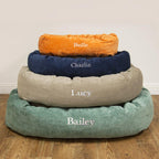 Personalized Majestic Pet Bagel Style Dog Bed - Machine Washable Mattress - Soft Comfortable Sping Mat - Durable Bedding Supportive Cushion Custom Embroidered Dog Bed - available replacement covers