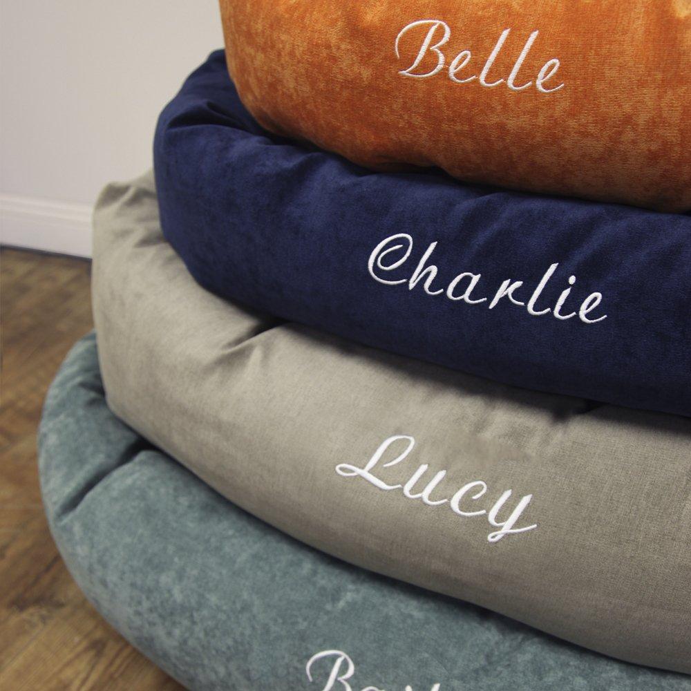 Personalized Majestic Pet Bagel Style Dog Bed - Machine Washable Mattress - Soft Comfortable Sping Mat - Durable Bedding Supportive Cushion Custom Embroidered Dog Bed - available replacement covers