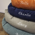 Personalized Majestic Pet Bagel Style Dog Bed - Machine Washable Mattress - Soft Comfortable Sping Mat - Durable Bedding Supportive Cushion Custom Embroidered Dog Bed - available replacement covers