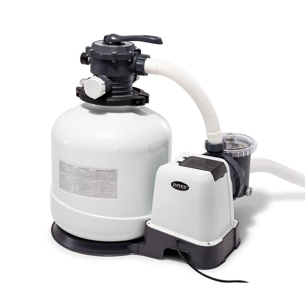 intex 3000 gph above ground pool sand filter pump w/ 1.5 inch pump hose (2 pack)