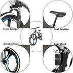 26" Folding Mountain Bike, Mens Bike, 21-Speed Road Bike, Double Disc Brake Full Suspension MTB Bike for Man Women Teen Student, Black