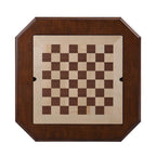 Brown Wooden Chess Game Table with Drawer and Reversible Game Tray