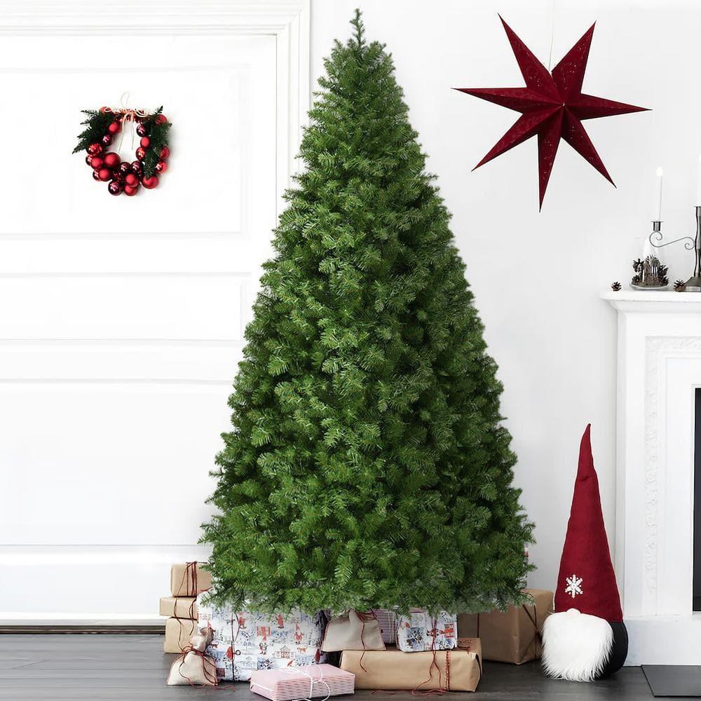 8 ft. Pre-Lit LED Full Artificial Christmas Tree with 879 LED Lights and Metal Stand, Classical Christmas Tree