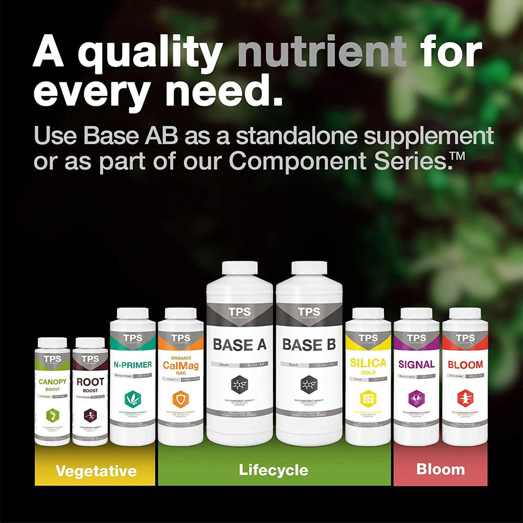 tps base a+b two part set complete plant growing nutrient formula for all plants, for both soil and hydro, 2.5 gallon set (2 x 320 oz)