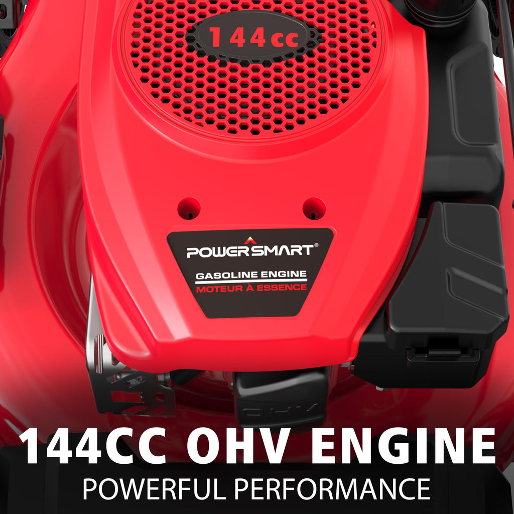 21" 2-in-1 Push Lawn Mower, 144cc Engine,Mulching, Bagging, High Wheels, Lightweight and Easy Assembly,6 Cutting Height, Lightweight,for Garden Yard