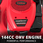 21-Inch Gas Push Lawn Mower with OHV Engine, 3-in-1 (Bag/Mulch/Rear Discharge),6 Cutting Heights, Durable Steel Deck, Rear-Wheel Drive