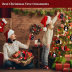Giwox 2021 25.6 inch 3D Hologram Fan &amp; Chirstmas Ball Gift Led Lights Xmas Tree Decoration Hanging Ball for Holiday