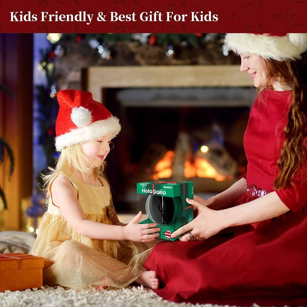 Giwox 2021 25.6 inch 3D Hologram Fan &amp; Chirstmas Ball Gift Led Lights Xmas Tree Decoration Hanging Ball for Holiday