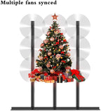 Giwox 2021 25.6 inch 3D Hologram Fan &amp; Chirstmas Ball Gift Led Lights Xmas Tree Decoration Hanging Ball for Holiday