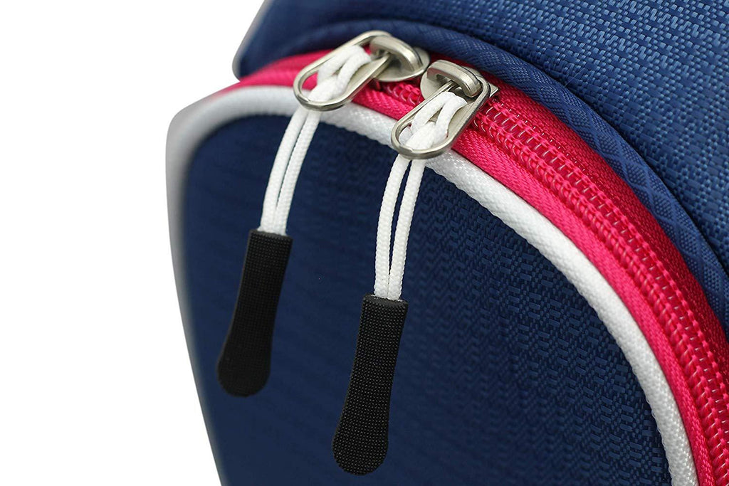 Majek Ladies Navy Blue Pink Golf Bag 9 inch 14-way Friendly Separator Top