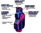 Majek Ladies Navy Blue Pink Golf Bag 9 inch 14-way Friendly Separator Top