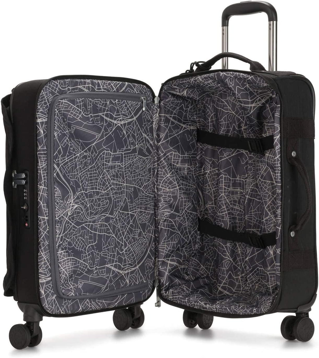 Women’s Spontaneous 31-Inch Softside Spinner Wheel Luggage, Integrated TSA Accepted Lock, Black Noir, Carry-On 21