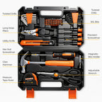57 Piece Basic Tool Set, Home Repair Hand Tool Kit, General Household Tool Box, Portable Toolbox with StoraCase for Homeowner, DIY, Handyman, Women, Men