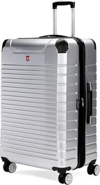 7782 Hardside Expandable Luggage with Spinner Wheels, Silver, Checked-Large 27-Inch