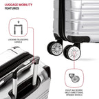 7782 Hardside Expandable Luggage with Spinner Wheels, Silver, Checked-Large 27-Inch