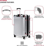 7782 Hardside Expandable Luggage with Spinner Wheels, Silver, Checked-Large 27-Inch